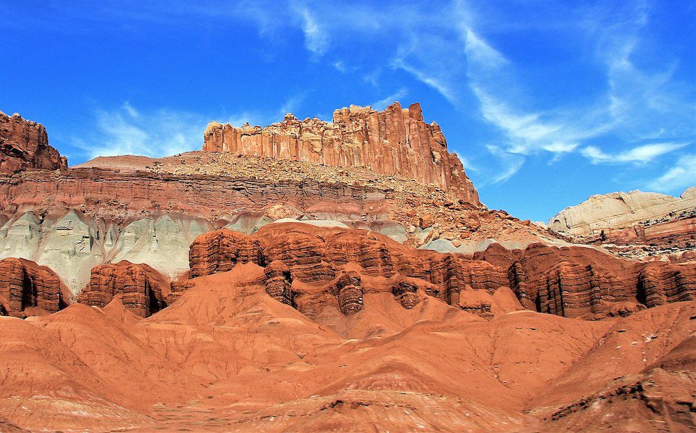 The Fluted Wall - The Castle - Capitol Reef by benito roveran