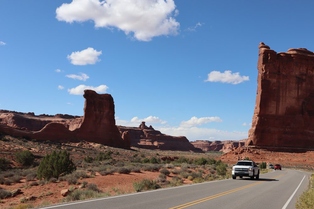 Courthouse Towers - Arches National Park Scenic Drive
