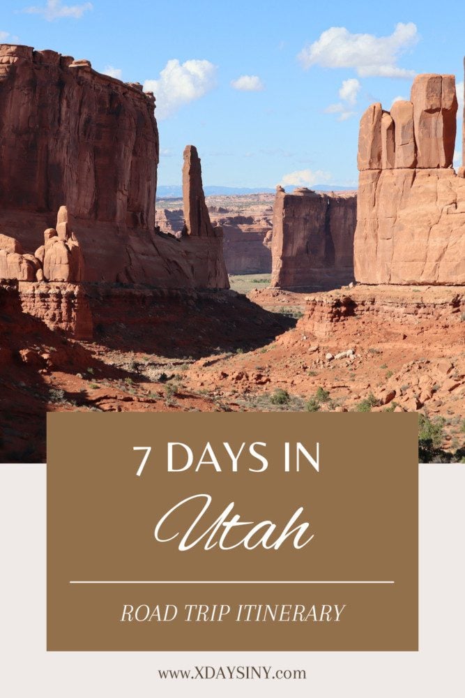 7 Days In Utah Road Trip Itinerary - pin