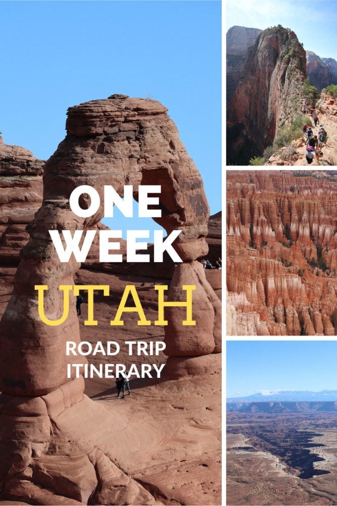 One week In Utah Road Trip Itinerary