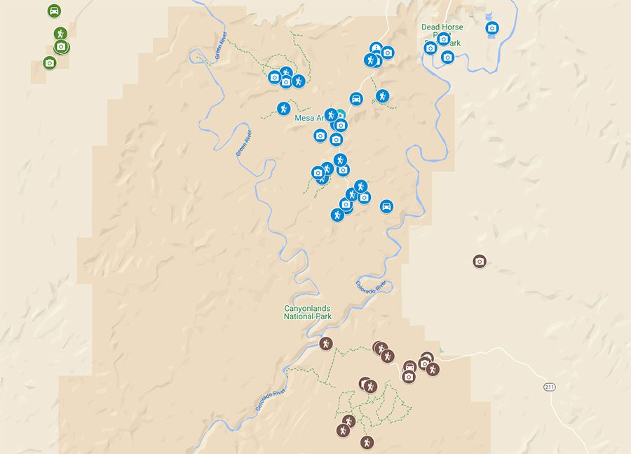 Two or three days in Canyonlands Itinerary Map