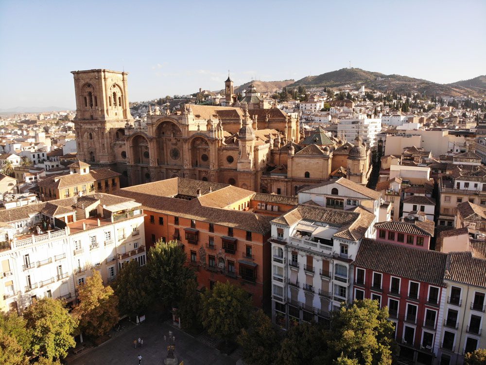 Aerial-view-Catedral-de-Granada-Andalusia-Southern-Spain