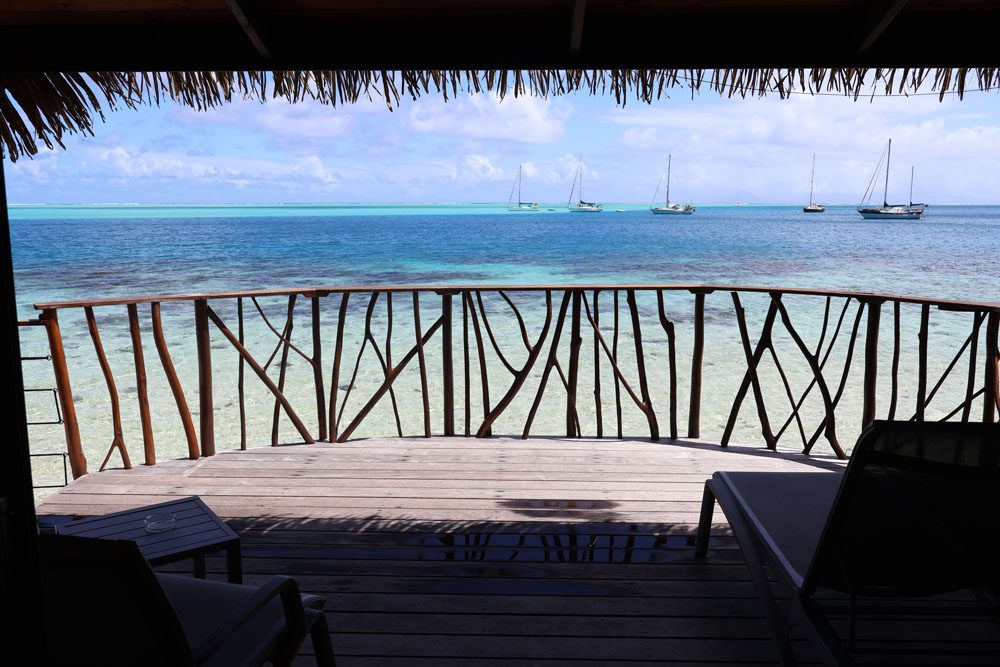 Beach bungalow at Le Mahana Hotel Huahine French Polynesia