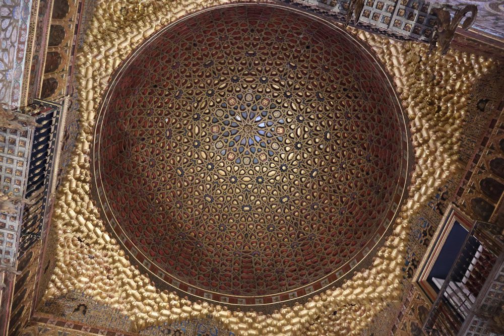 Decorated dome in Real Alcazar - Seville - Andalusia Southern Spain