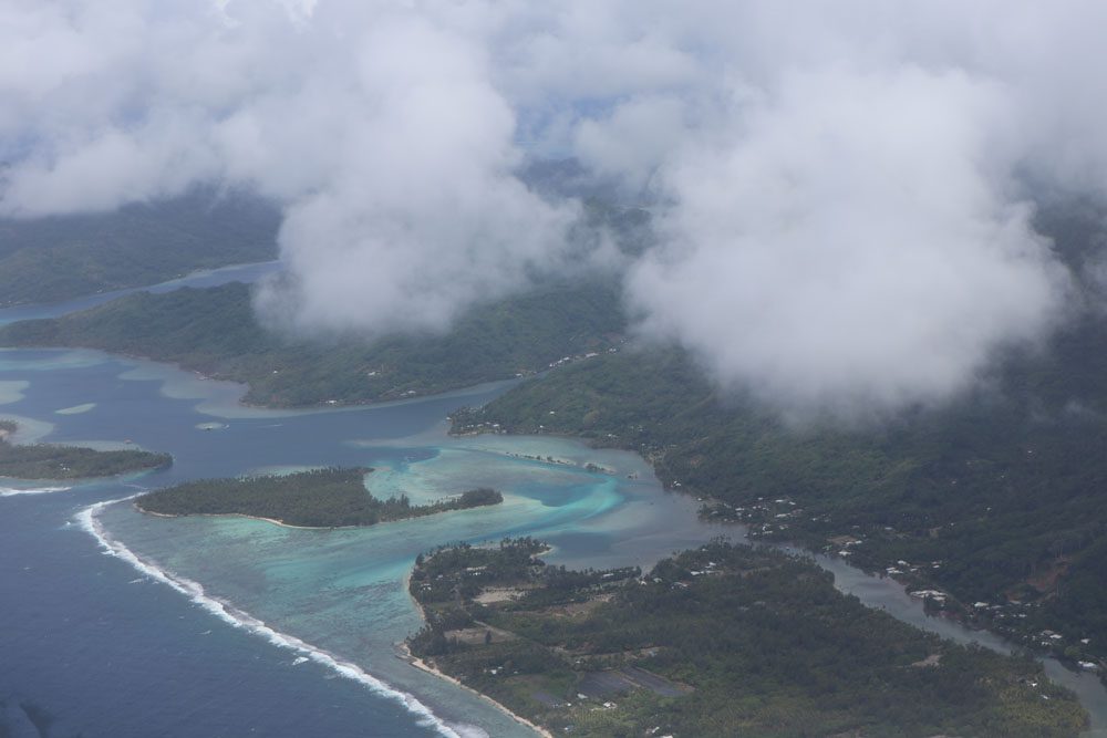 Huahine aerial view French Polynesia