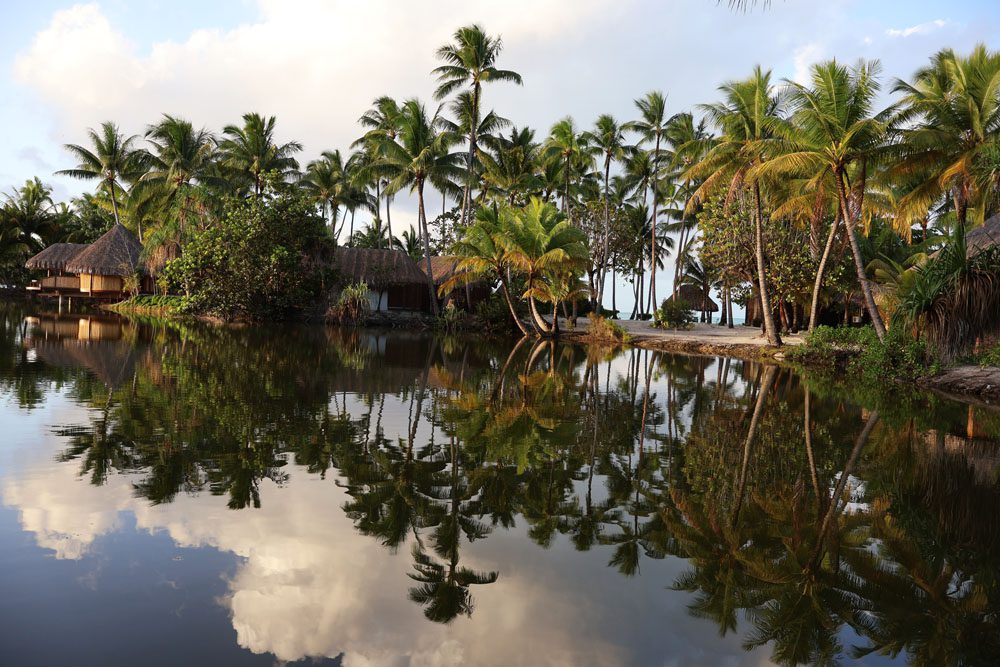 Reflective Lake in - Tahaa French Polynesia