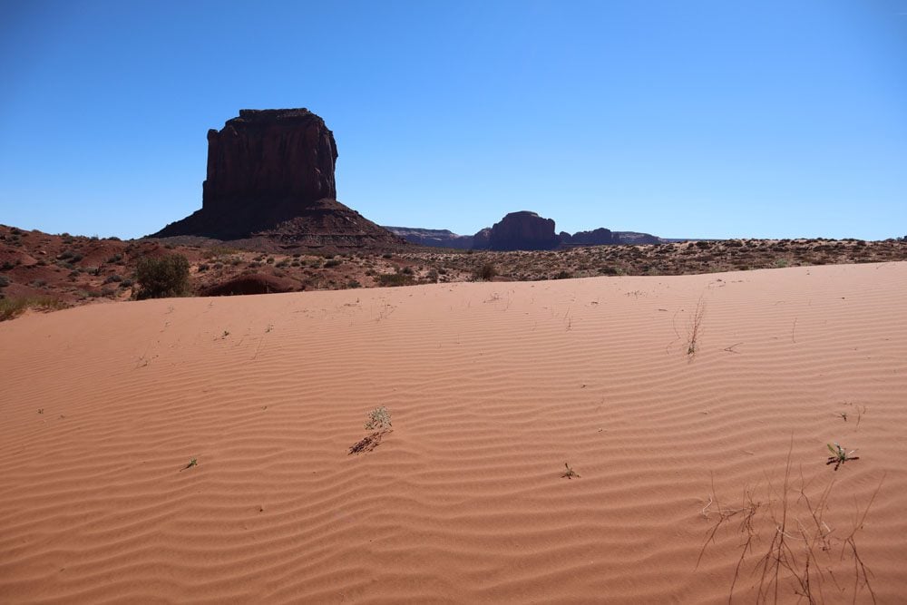 Sand dune in wildcat hiking trail - monument valley