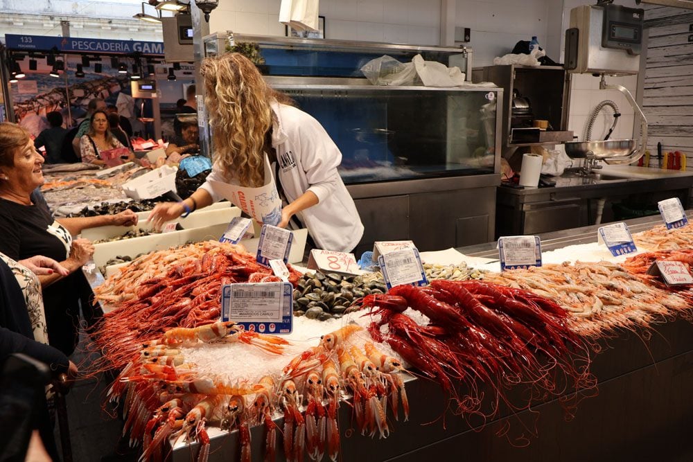 Seafood stall - Mercado de Abastos - Cadiz - Andalusia Southern Spain