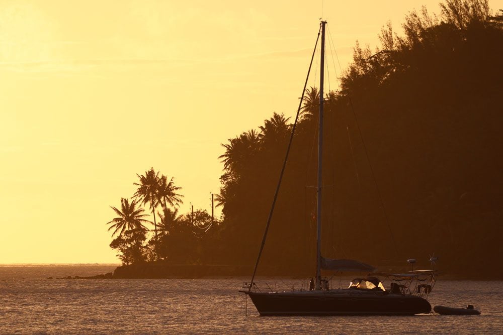 Sunset in Le Mahana Hotel Huahine French Polynesia