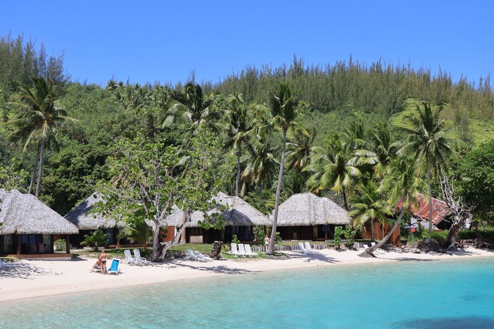 The beach at Le Mahana Hotel Huahine French Polynesia