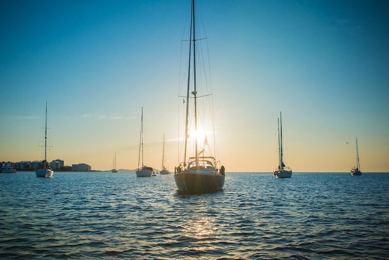 Yacht sailing in Ibiza