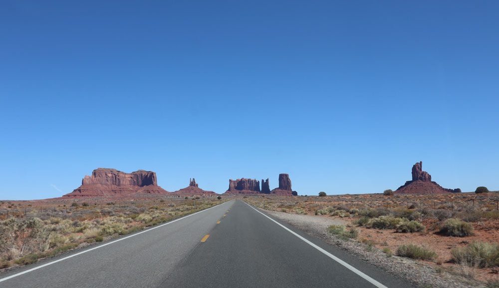 approaching monument valley