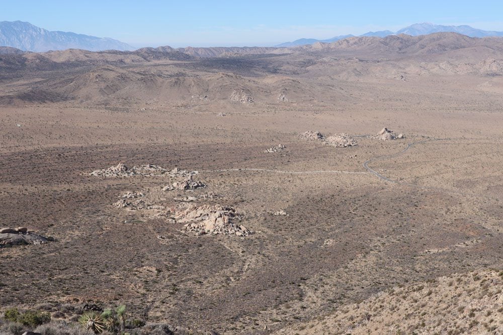 Boulder Clusters from summit of Mount Ryan Trail Joshua Tree National Park california