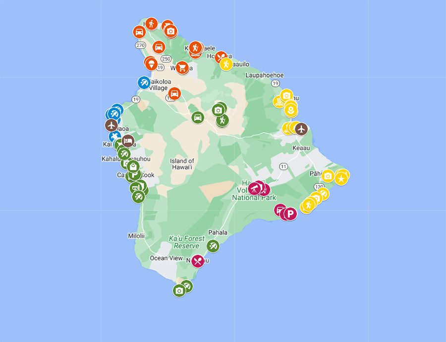 Big Island Itinerary Map