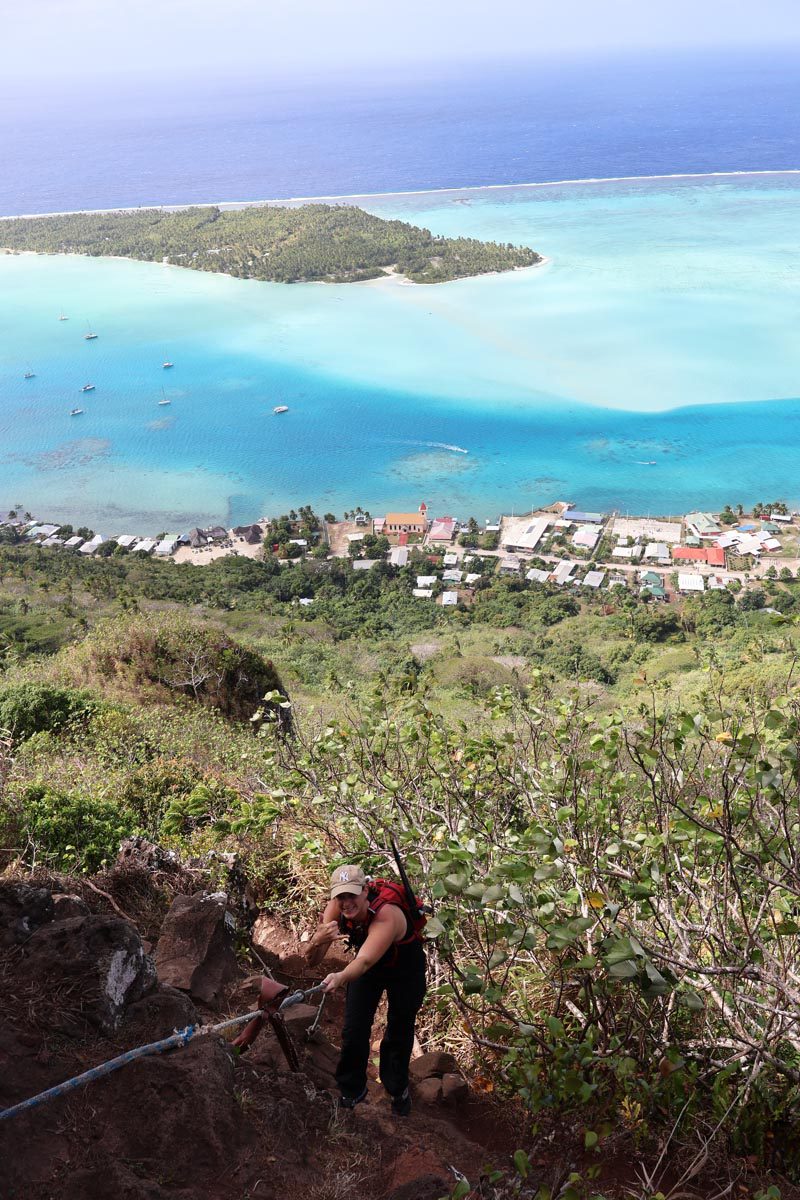Hiking Mount Teurafaatiu - Maupiti - Ella rope