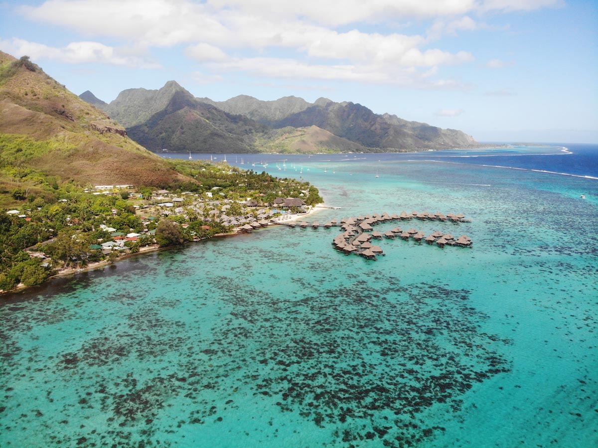 Hilton-Resort-in-Moorea-French-Polynesia-aerial-view