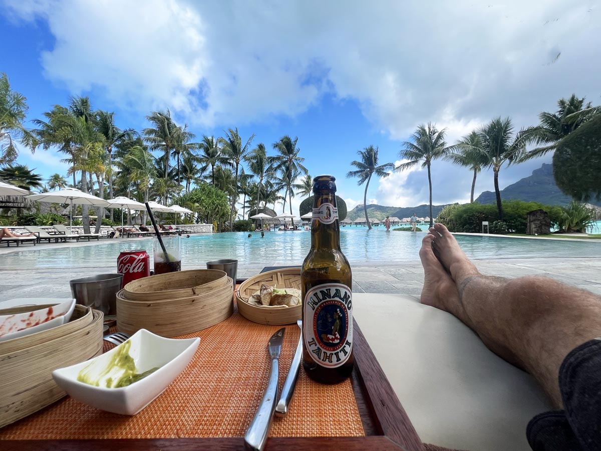 InterContinental Thalasso Resort Bora Bora -chilling at pool