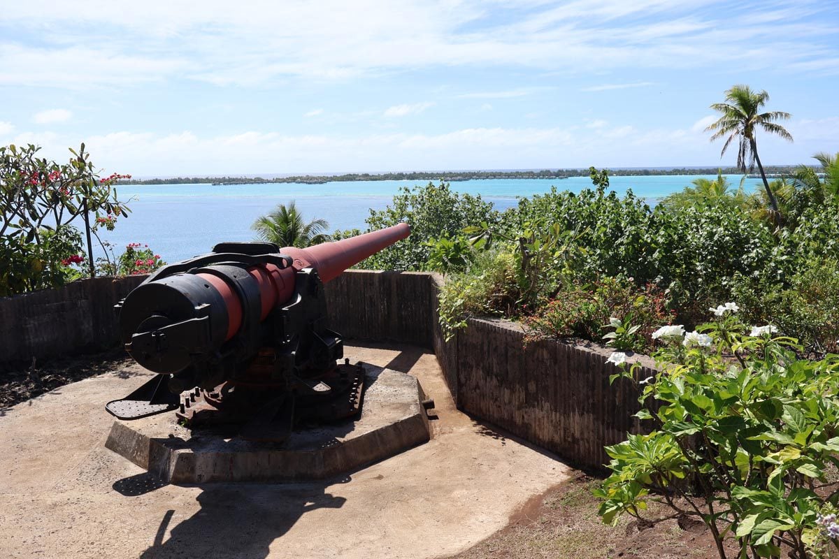 WWII Canon at Fitiuu Point - Bora Bora - circle island tour