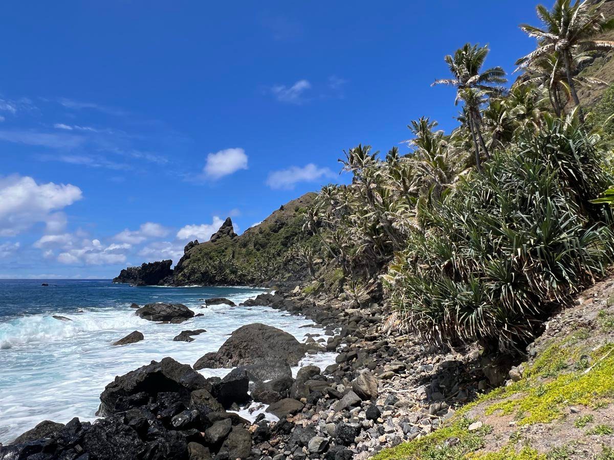 Bounty Bay wild coastline Pitcairn Island