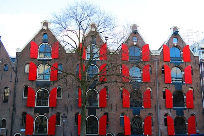 Amsterdam Canal Houses with oversized shutters