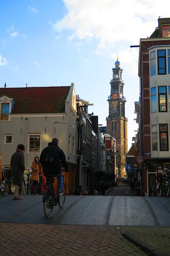 The Westerkerk from the Jordaan's little alleys Exploring the Jordaan Amsterdam