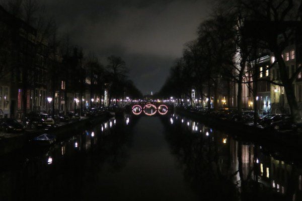 Amsterdam canals by night