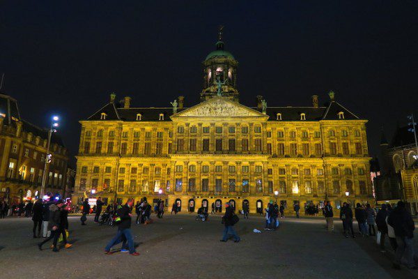 Amsterdam Royal Palace at night